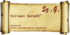 Szilasi Gergő névjegykártya